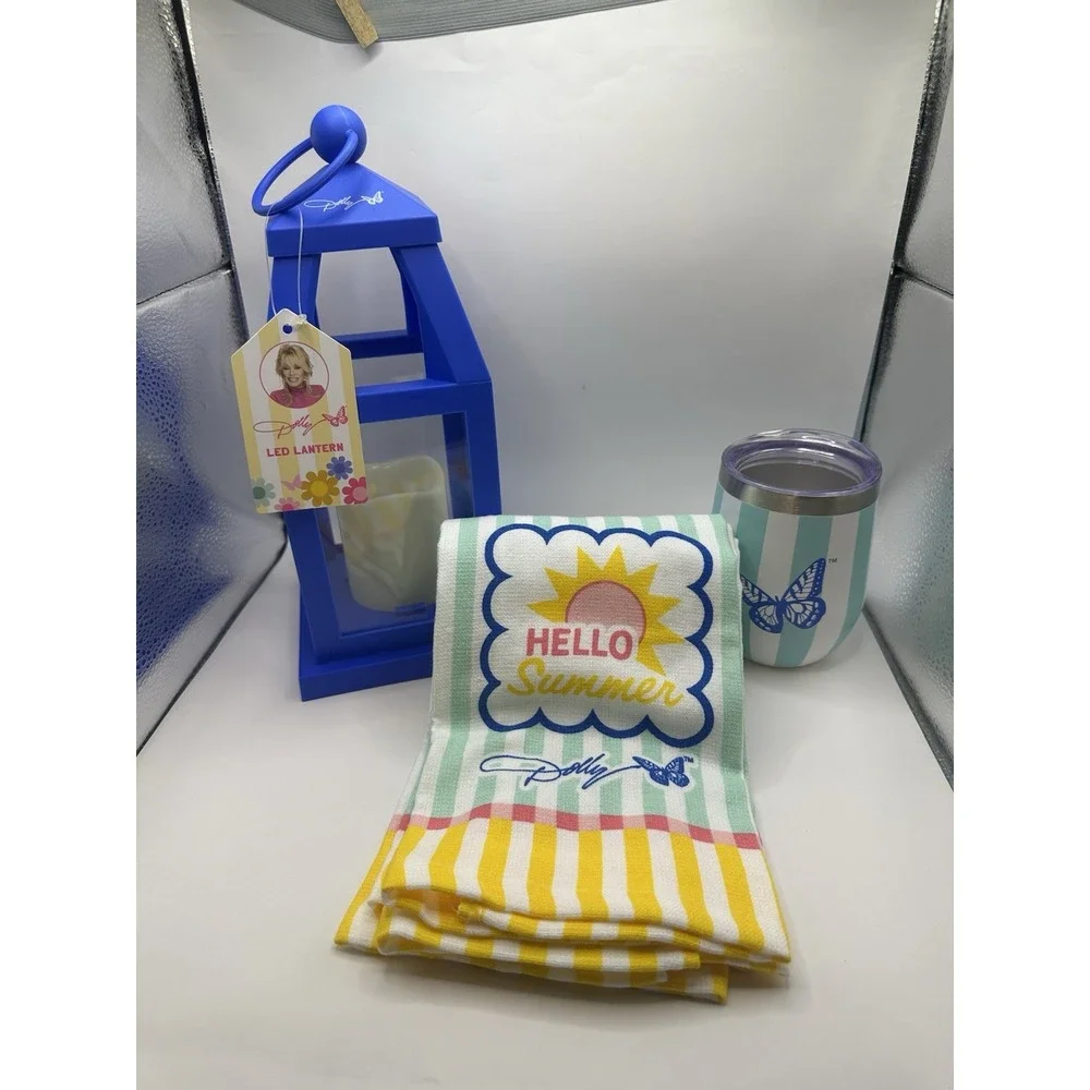 DG Dolly Parton Spring Home Kitchen Lot Brand New With Tags Blue Lantern Cup